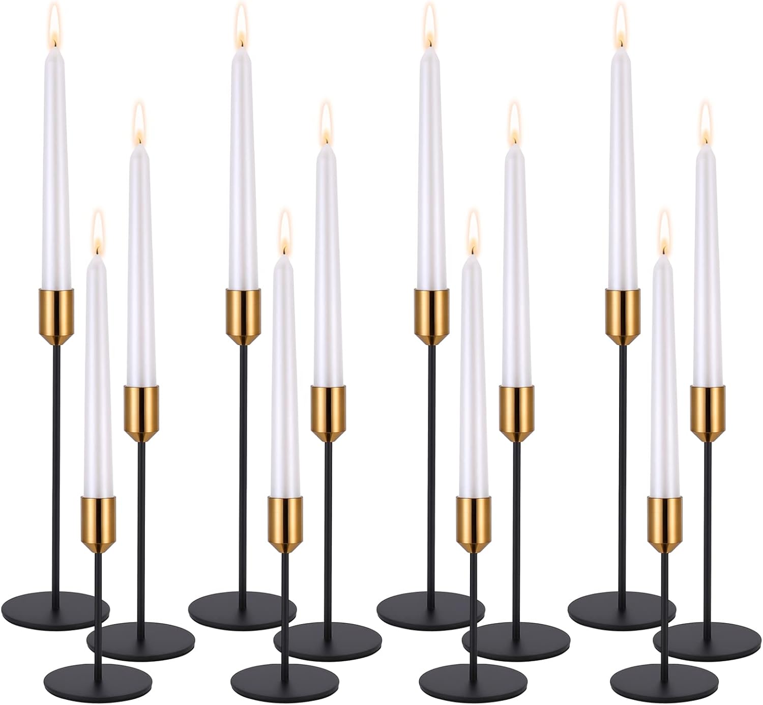 Luxe Black Candle — Set of 6 — Black+gold