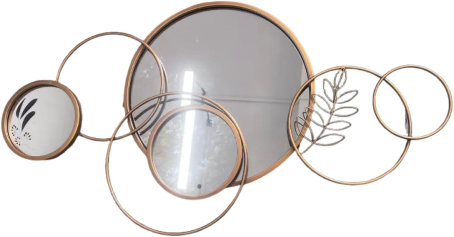 Round Metal Wall Mirror — 45" — 40"L x 20"W