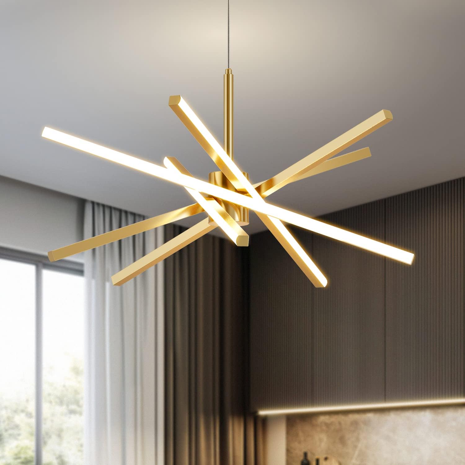Dimmable Luxe Black Chandelier — 5" — 5-Lights Gold