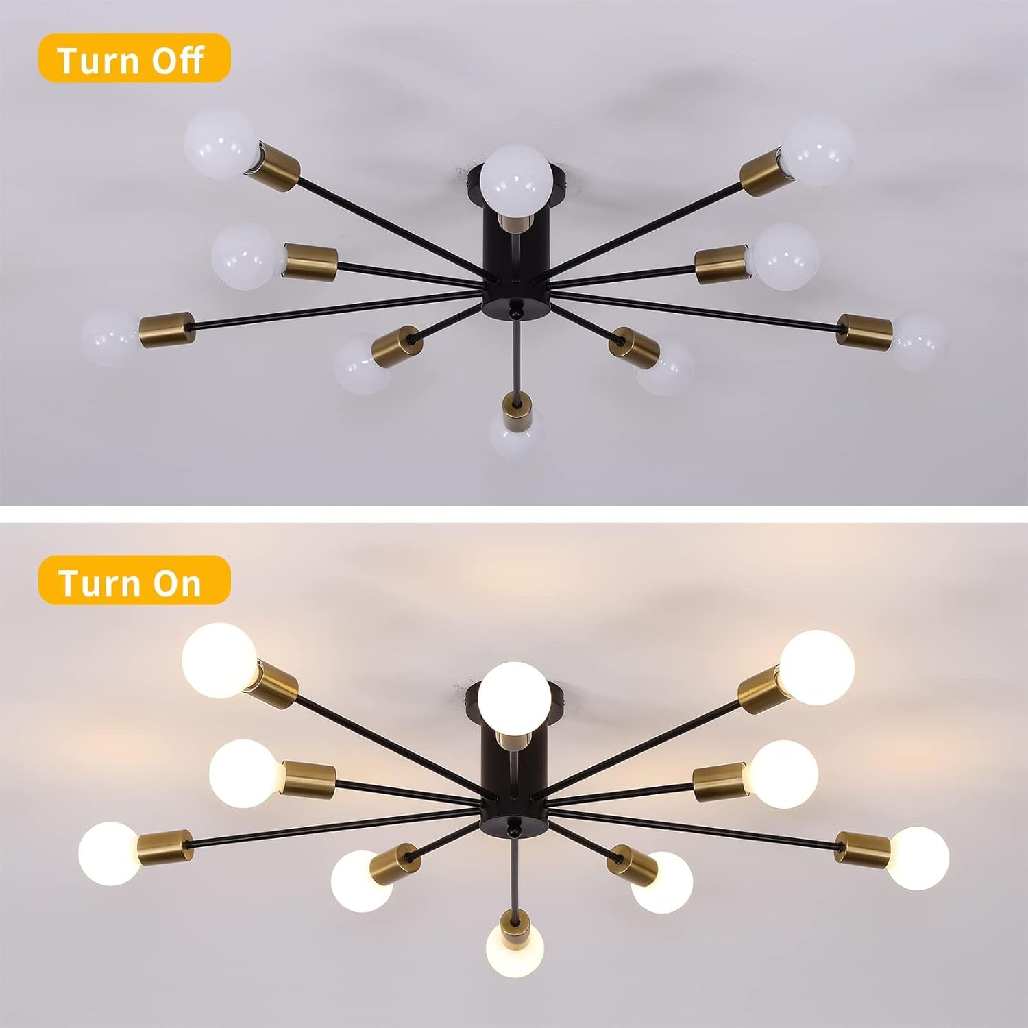 Farmhouse Black Chandelier — 10-Light - View 4