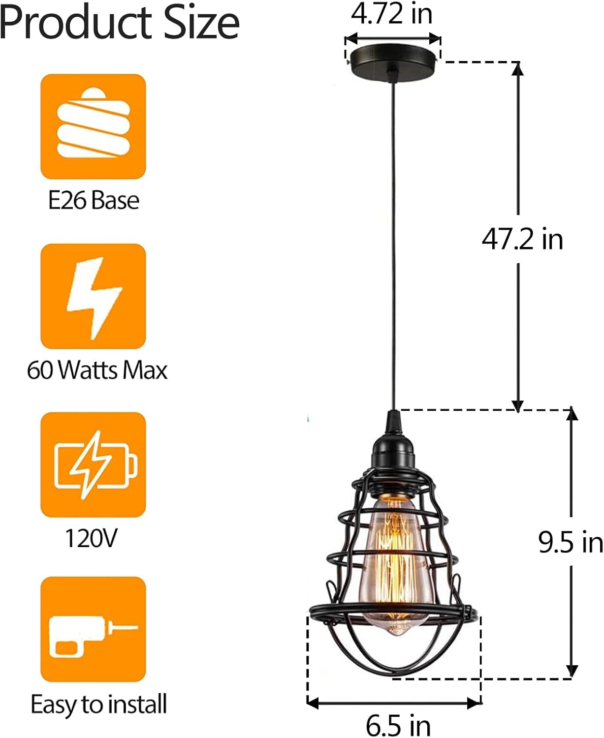 Adjustable Metal Pendant Light - View 2