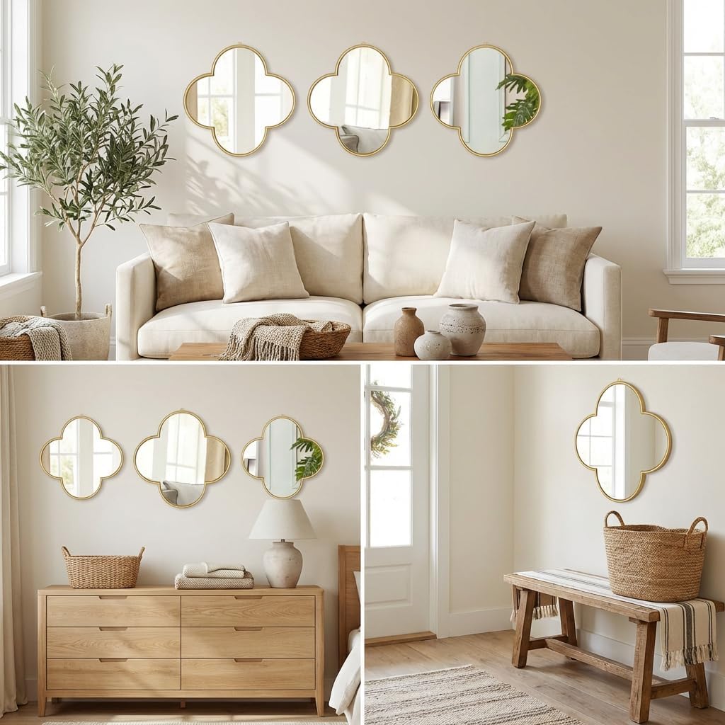 Luxe Black Wall Mirror — Set of 3 - View 2