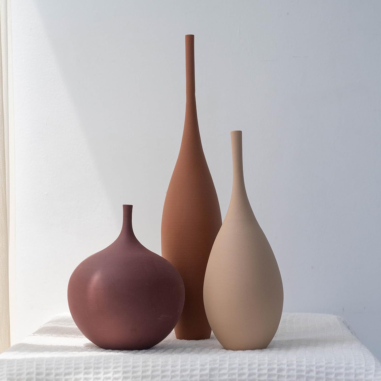Boho Black Flower Vase — Set of 3 — Multicolor