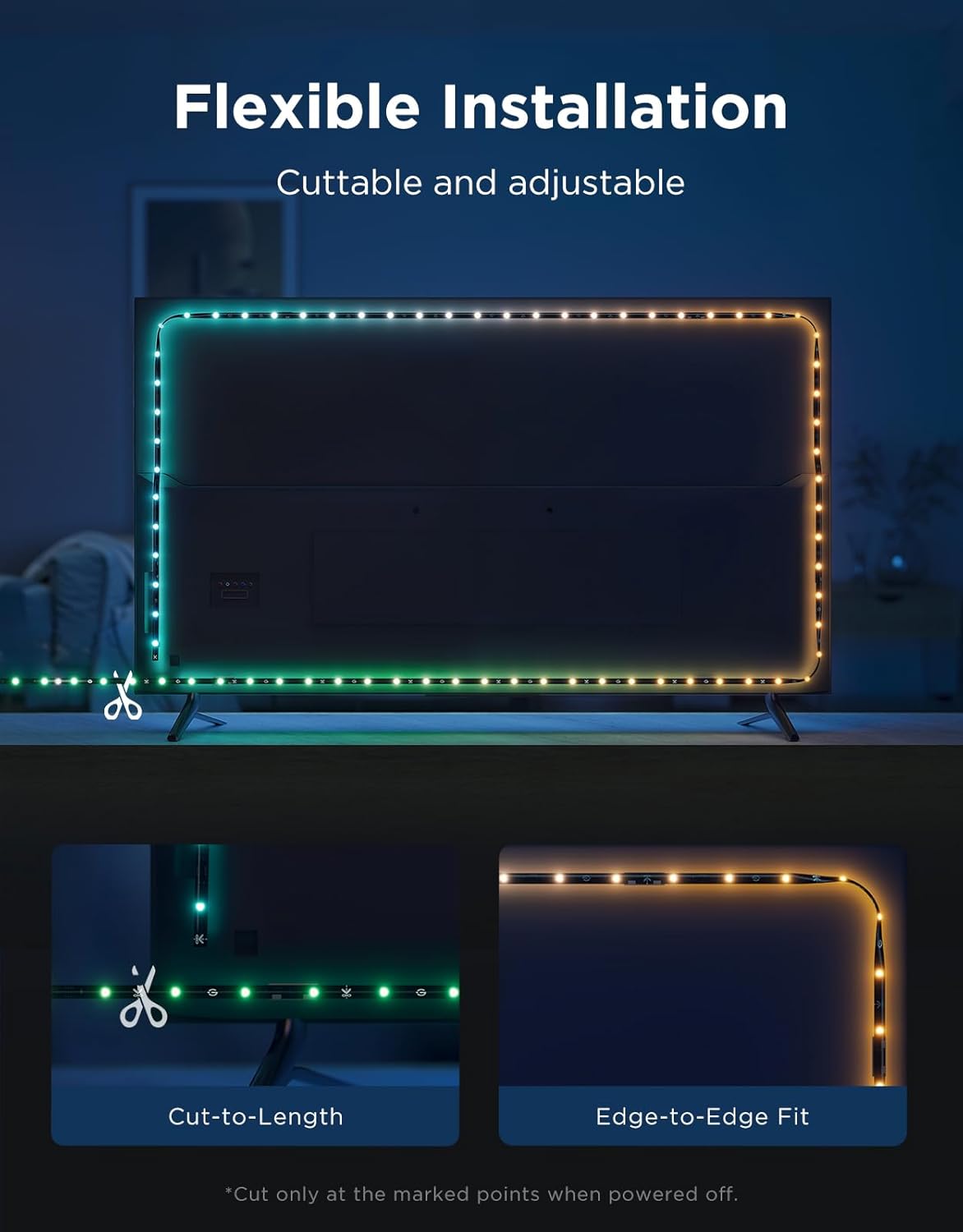Smart Metal LED Strip Light — 32" - View 5