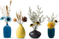 Ceramic Vase — Set of 4 — Dark Green-yellow-blue-black