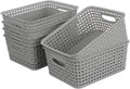 Boho Black Storage Basket — Light grey