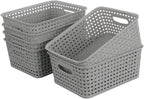 Boho Black Storage Basket — Light grey