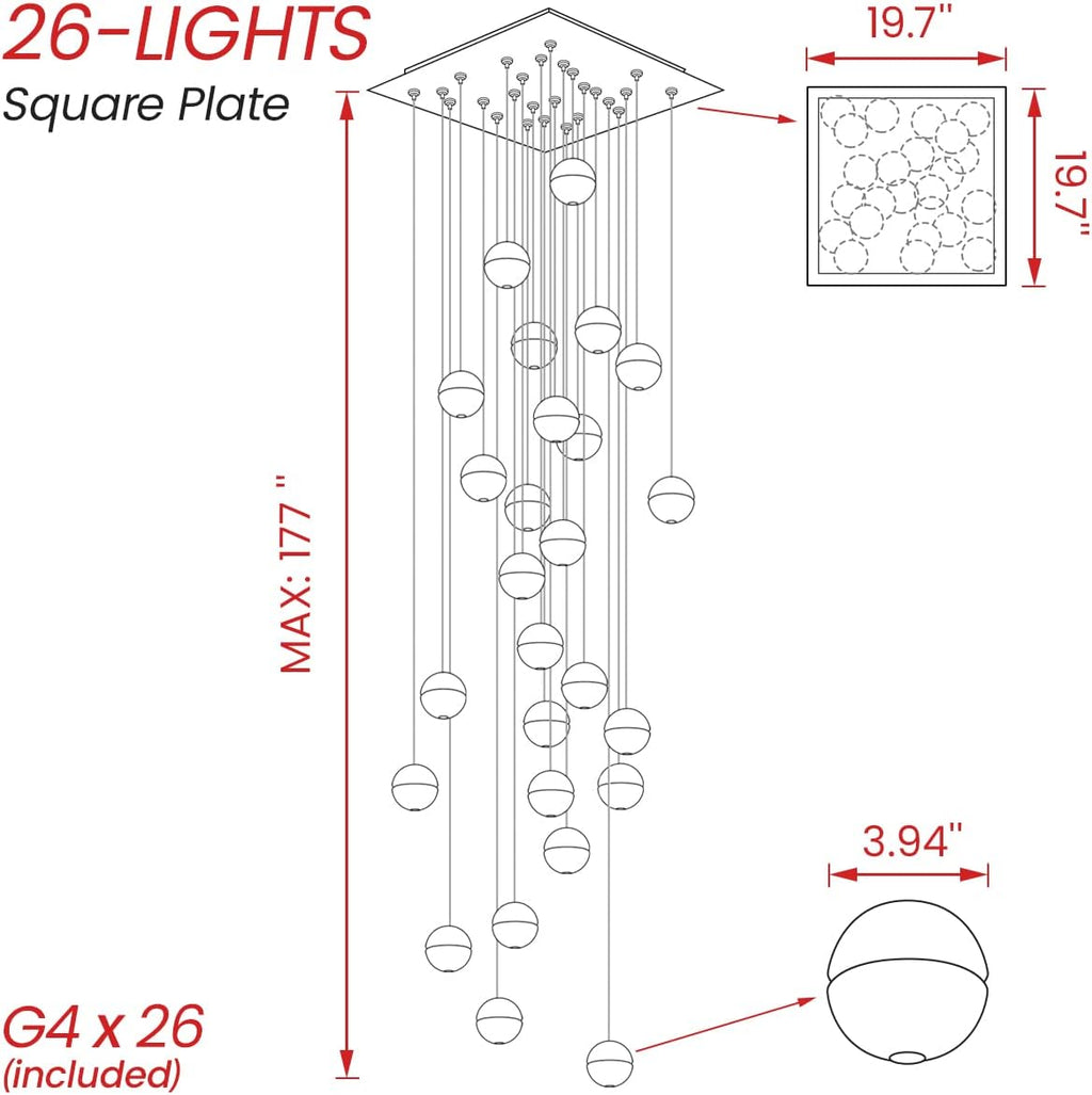 Luxe Metal Chandelier — 7" - View 2