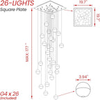 Luxe Metal Chandelier — 7" - View 2