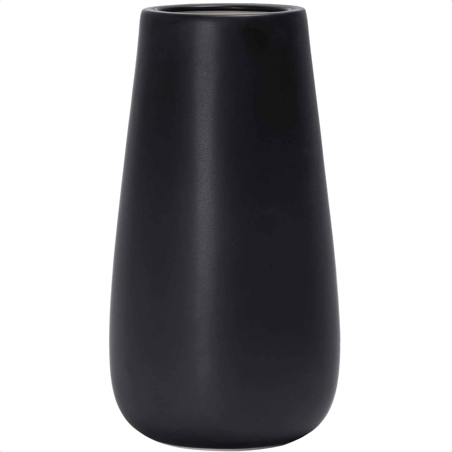 Oval Black Vase — 10" — 12 Inch