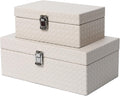 Gold Storage Basket — Set of 2 — Apricot White