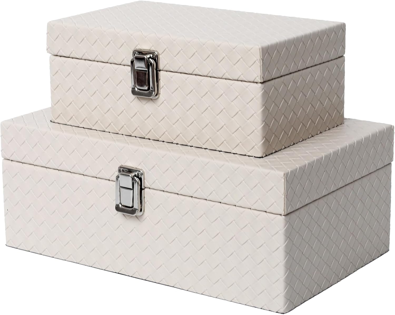 Gold Storage Basket — Set of 2 — Apricot White