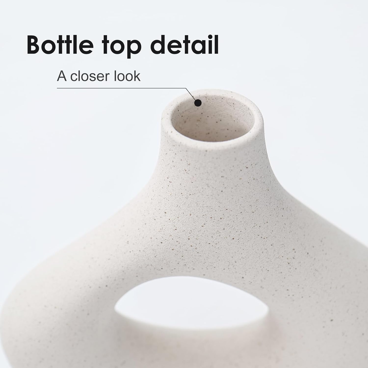 Round Boho Beige Vase Set — Set of 2 - View 2