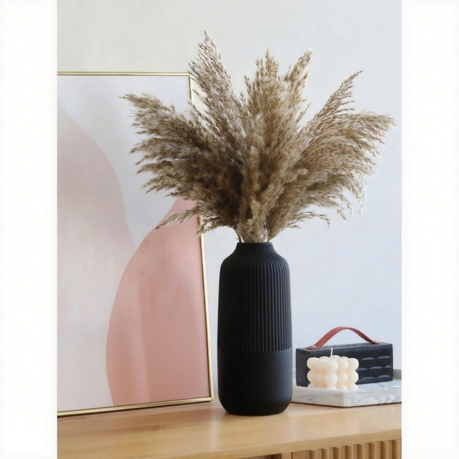 Boho Black Flower Vase — Set of 2 — Black