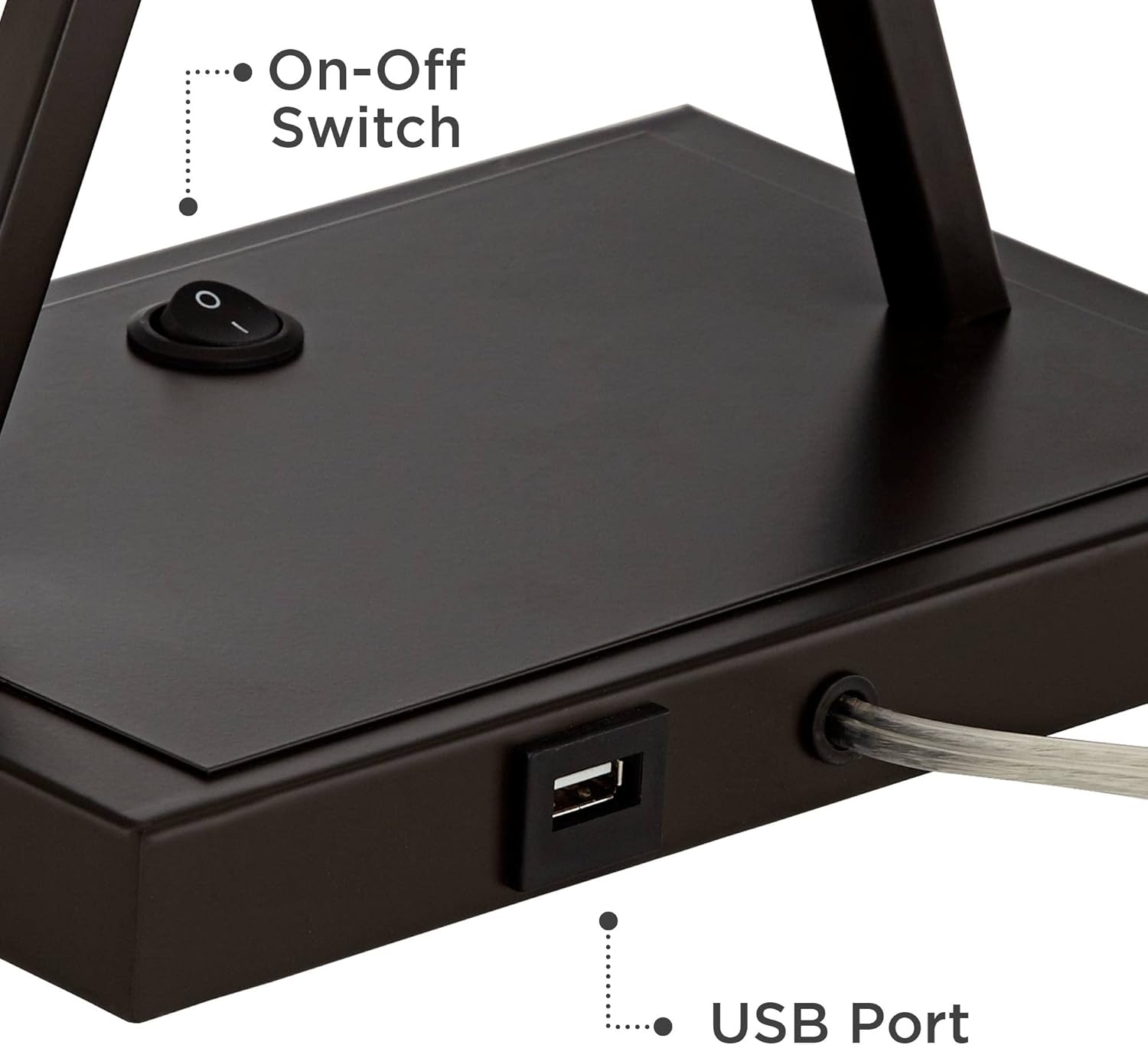 USB Charging Modern Metal Table Lamp — 26.5" - View 6