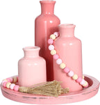 Boho Black Vase — Set of 3 — Pink