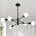 Adjustable Farmhouse Black Chandelier — 6-Light — Black
