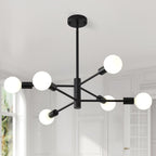 Adjustable Farmhouse Black Chandelier — 6-Light