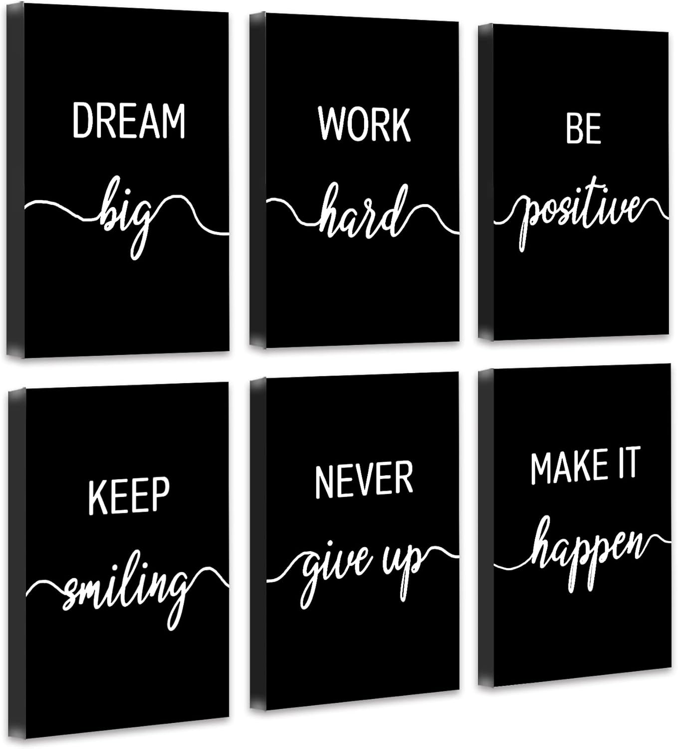 Framed White Wall Decor — 8" — Inspiring Quotes