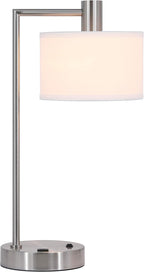 USB Luxe Gold Desk Lamp — Brushed Nickel