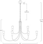 Adjustable Farmhouse Metal Chandelier — 9-Light - View 2