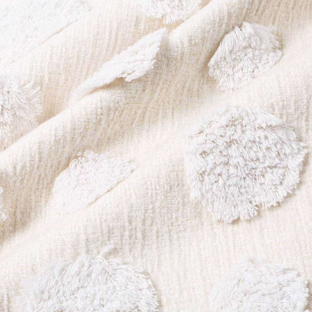Tufted Boho Grey Throw Pillow Cover — 20" - View 3