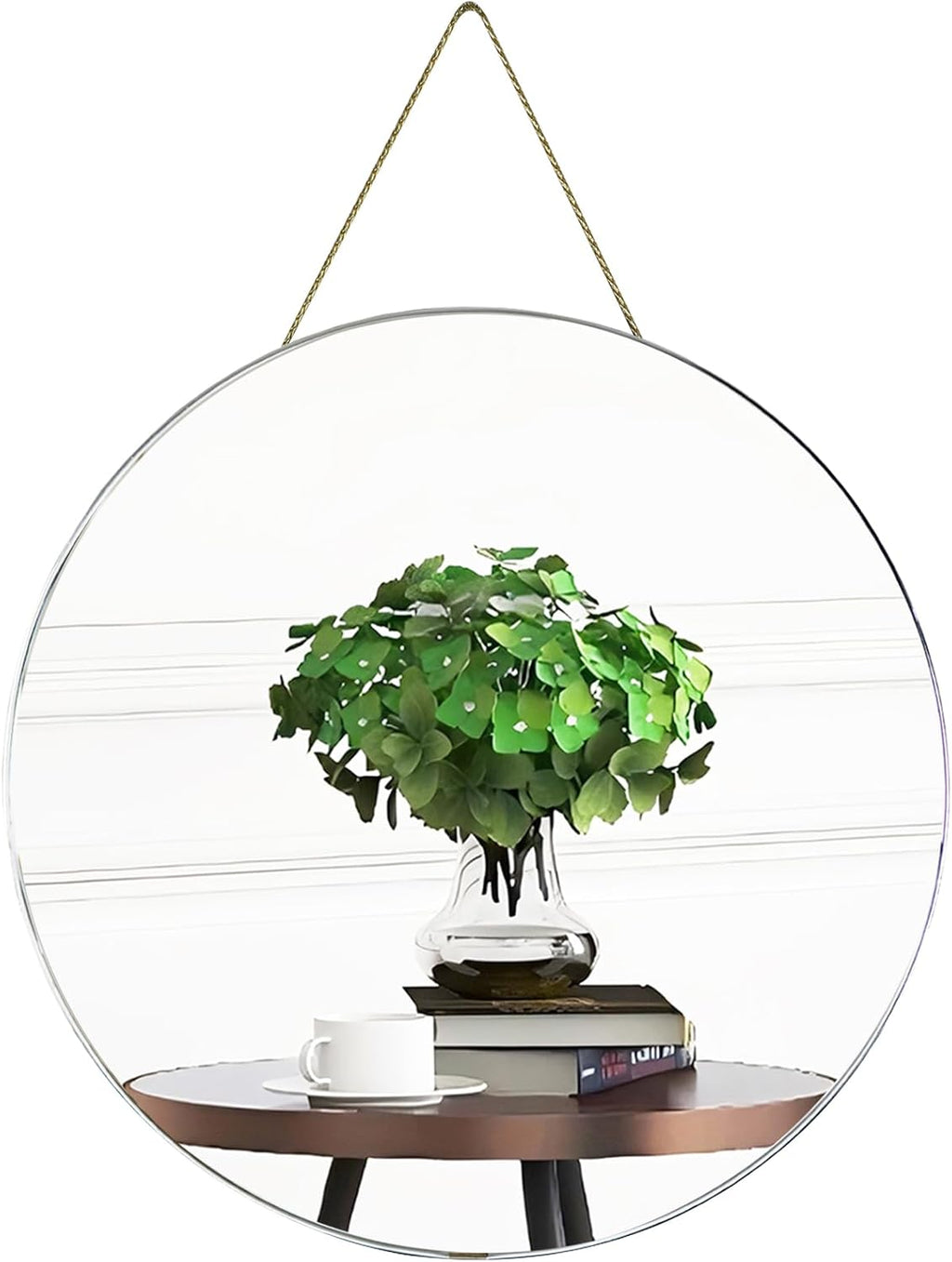 Round Luxe Black Wall Mirror — 12.6" — Sliver