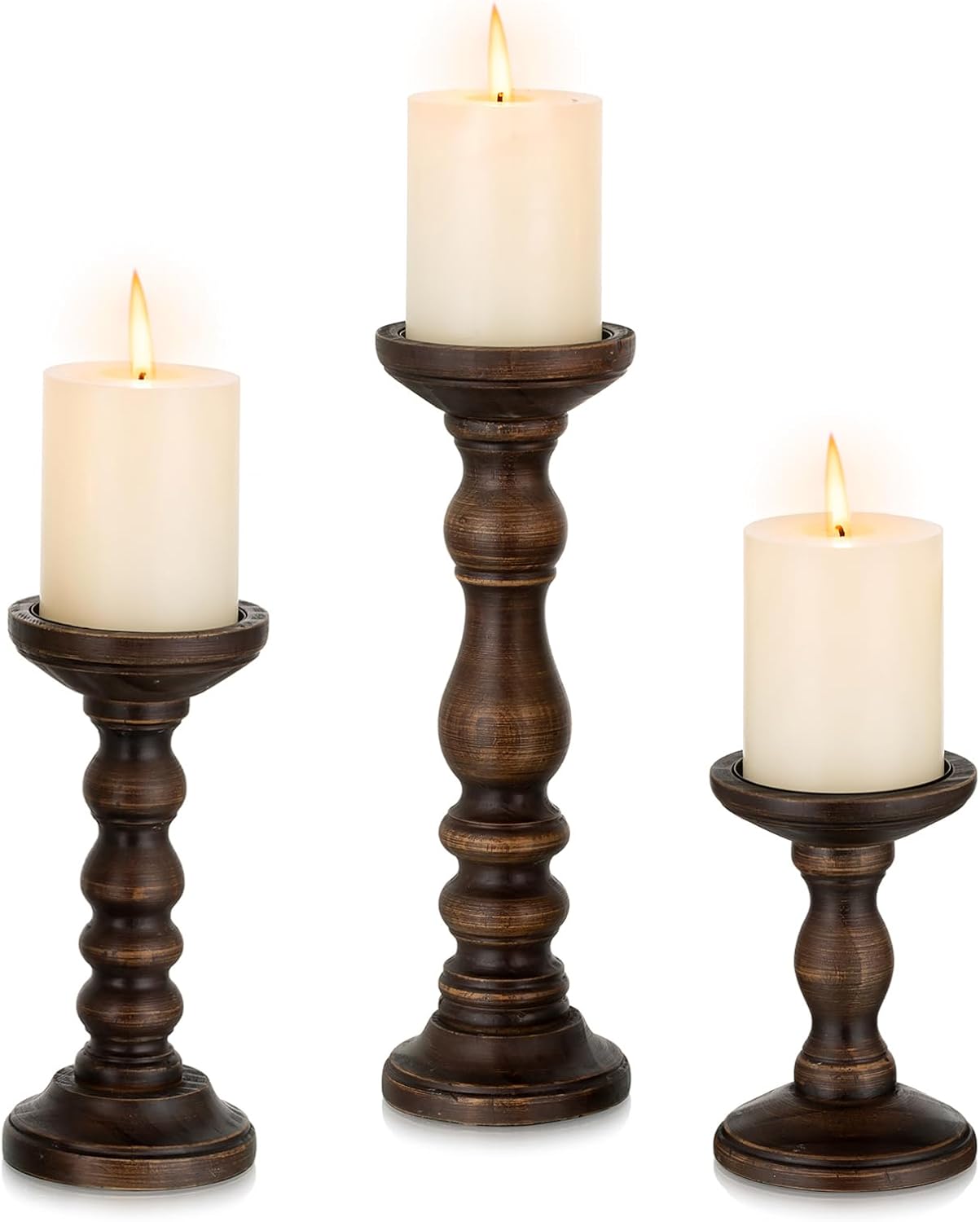 Farmhouse Brown Pillar Candle — 3.9" — Dark Brown
