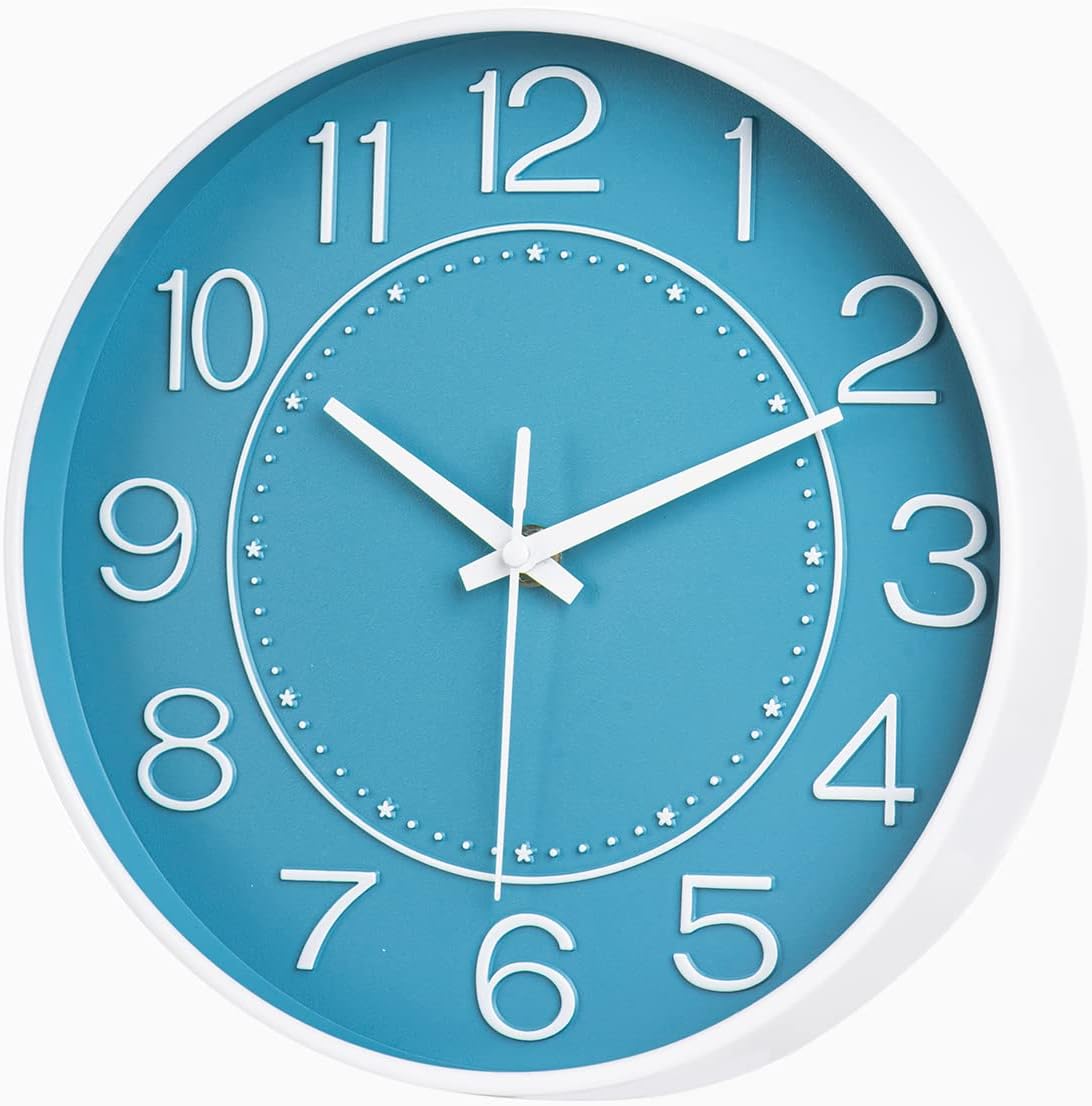 Battery Operated Luxe Black Wall Clock — 10" — 10 inch