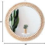 Boho Rattan Round Mirror — 15" - View 7