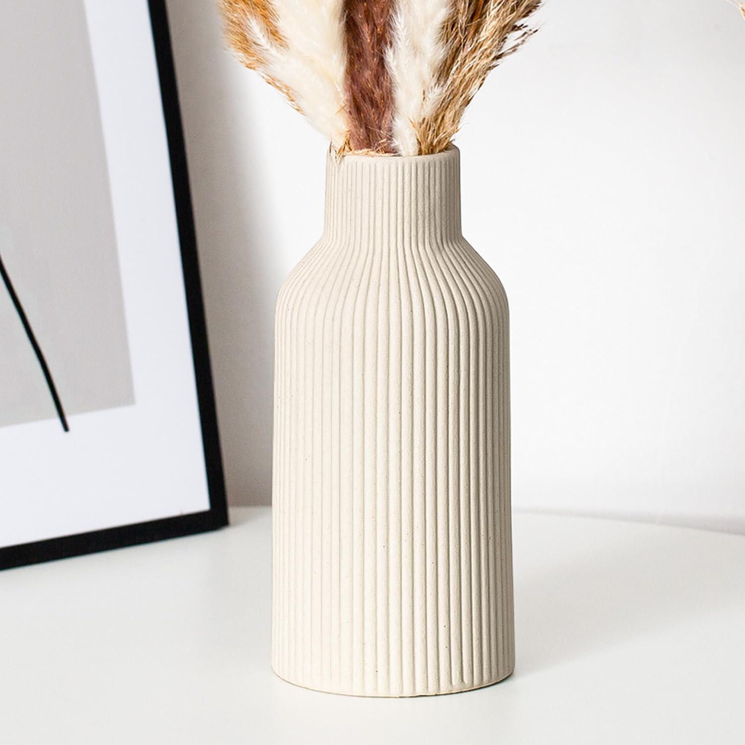Boho Beige Vase — Set of 3 — Beige