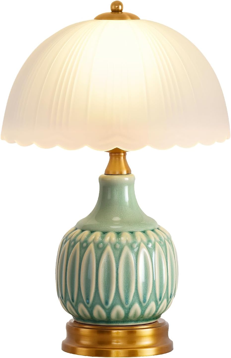 Mid-Century Ceramic Table Lamp — 16.73" — Retro