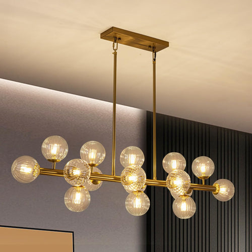Adjustable Luxe Glass Chandelier — 16-Light