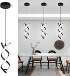 Dimmable Modern Black Pendant Light — Black, 6000K, 1 Pack