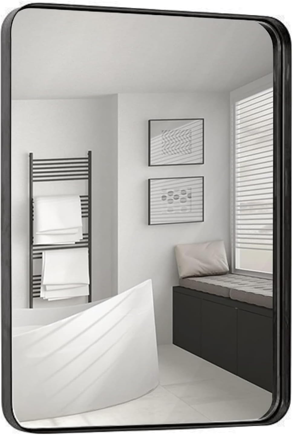 Rectangular Black Wall Mirror — 2" — 30"L x 22"W