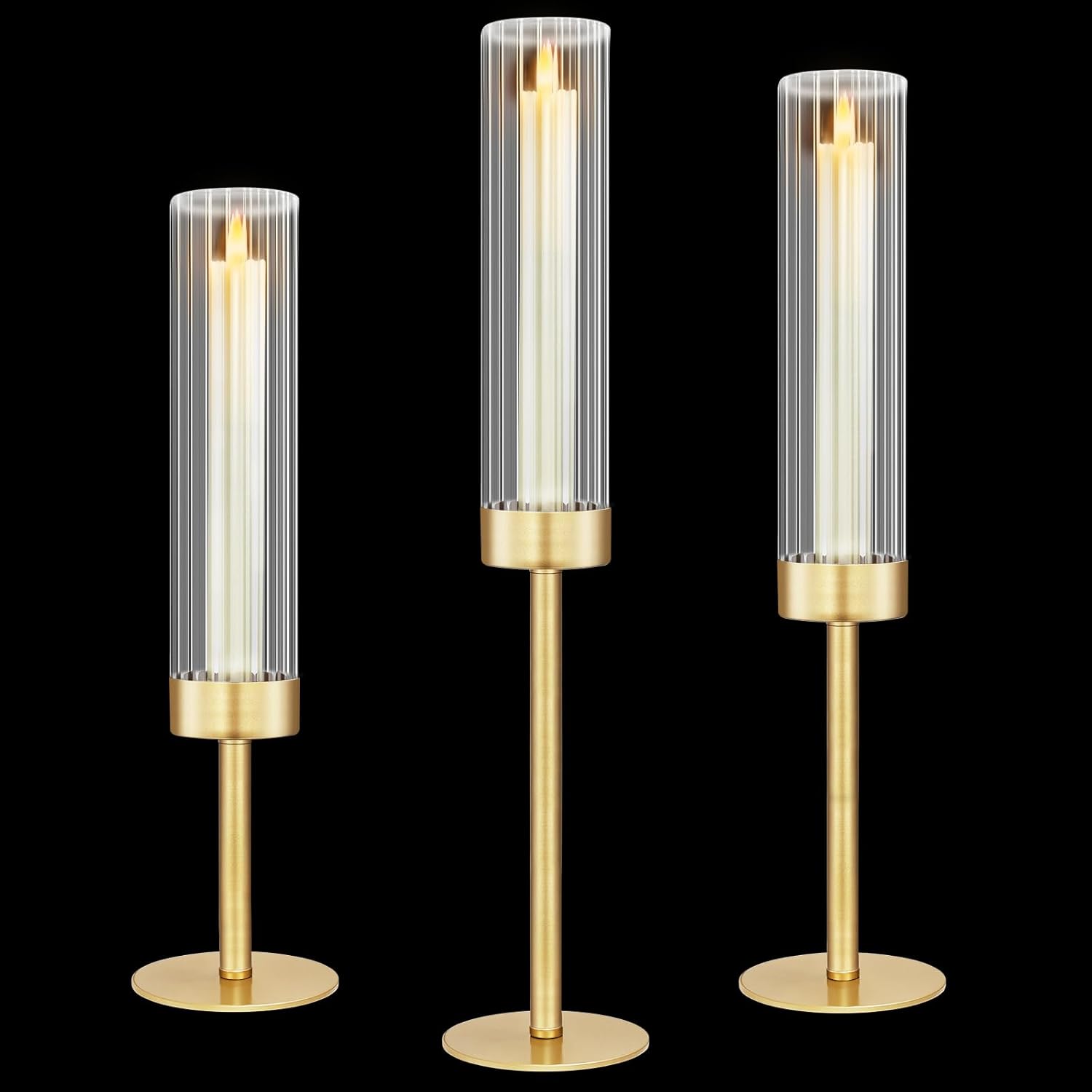 Black Candle — Set of 2 — Clear