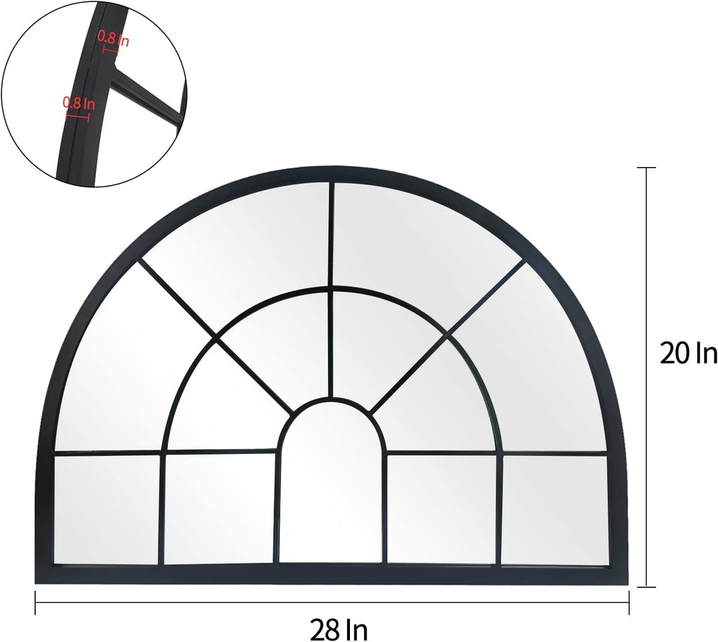 Farmhouse Black Round Mirror — 28" - View 3