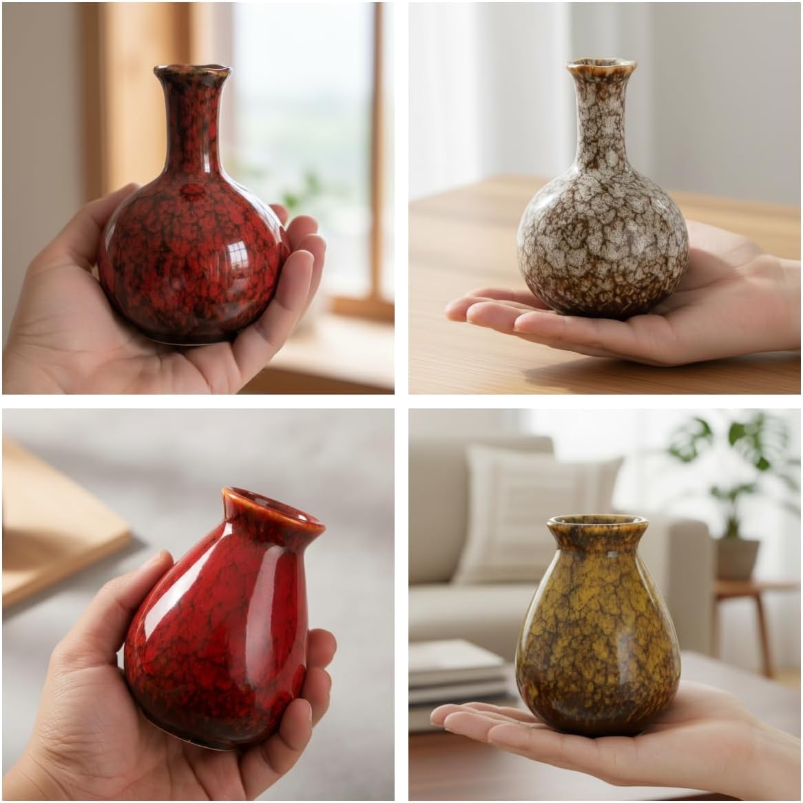 Boho Ceramic Flower Vase — Set of 4 - View 3