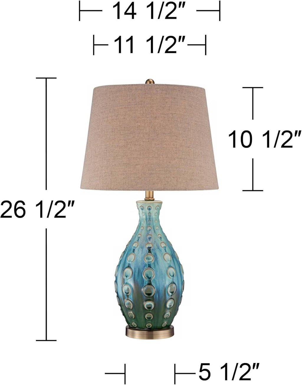 Linen Mid-Century Ceramic Table Lamp — 26.5" - View 4