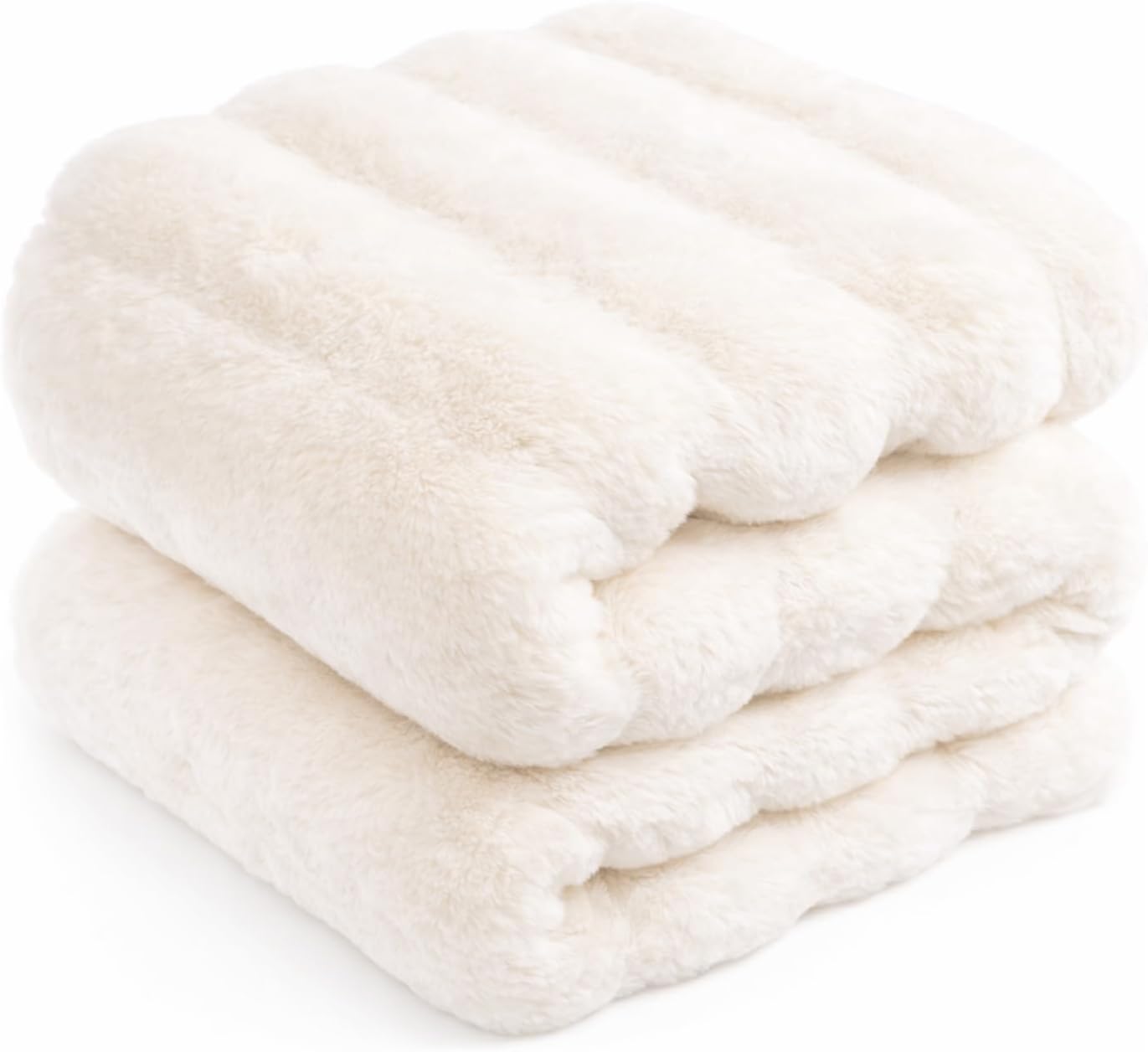 Luxe Beige Throw Pillow — 50" — Cream White-a