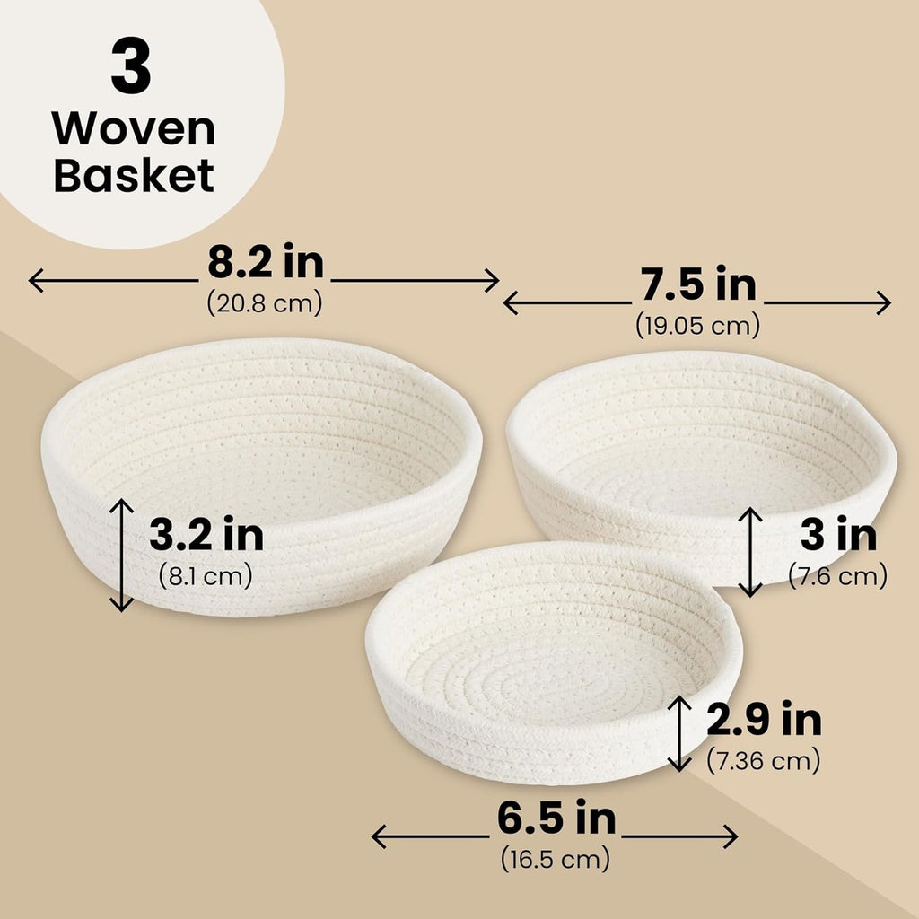 Round Boho Metal Woven Basket — 5x2 - View 4