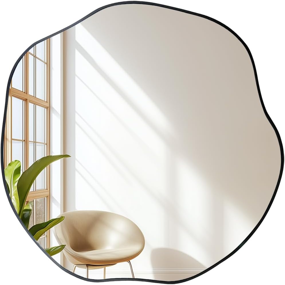 Black Wall Mirror — 35" — 16"L x 16"W