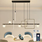 Dimmable Luxe Black Chandelier — Black, Square
