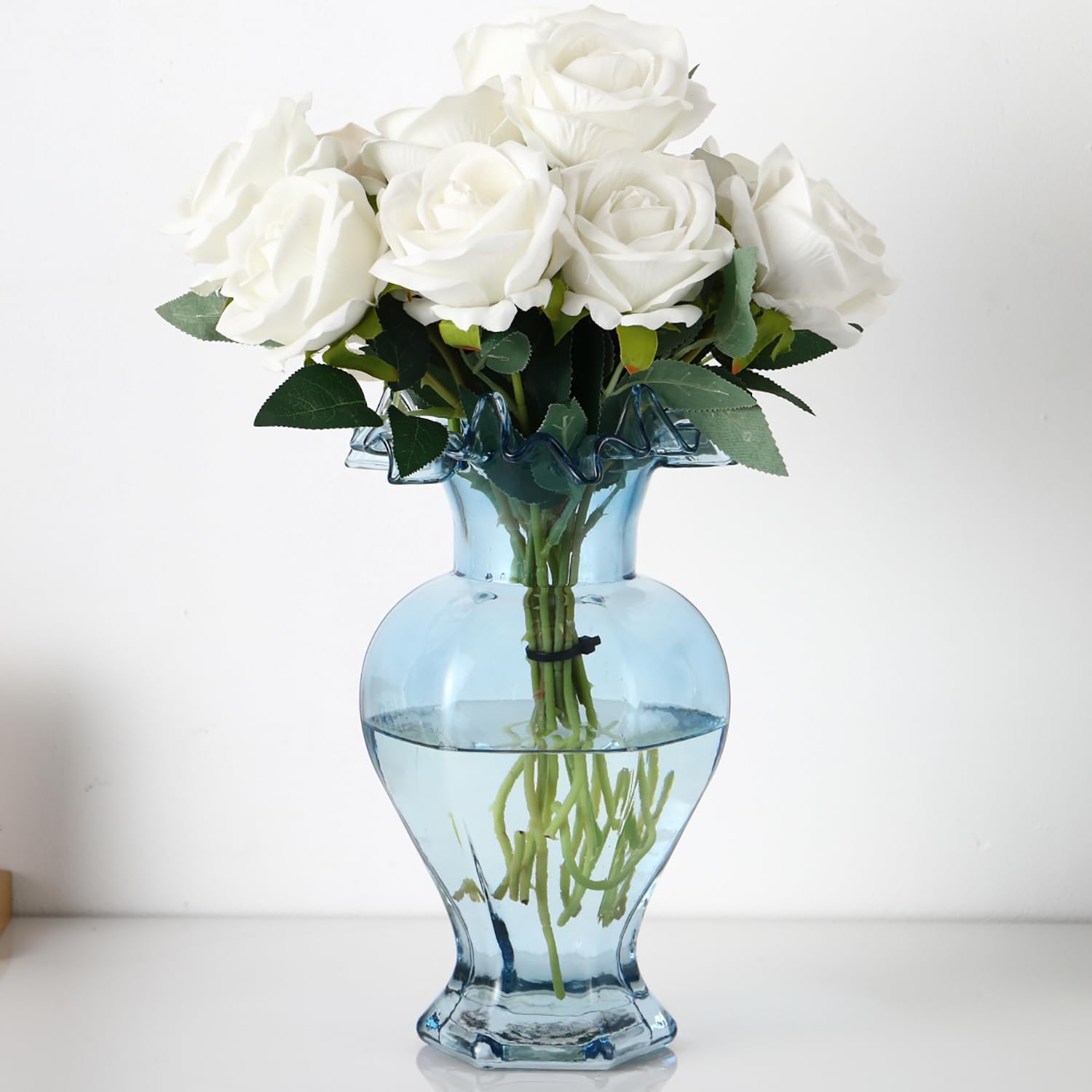 Boho Black Flower Vase — 5" — Blue