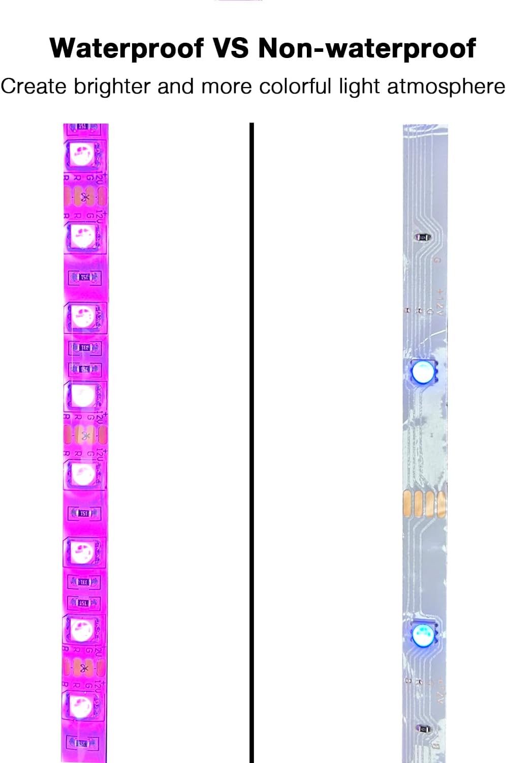Color Changing Metal LED Strip Lights - View 3