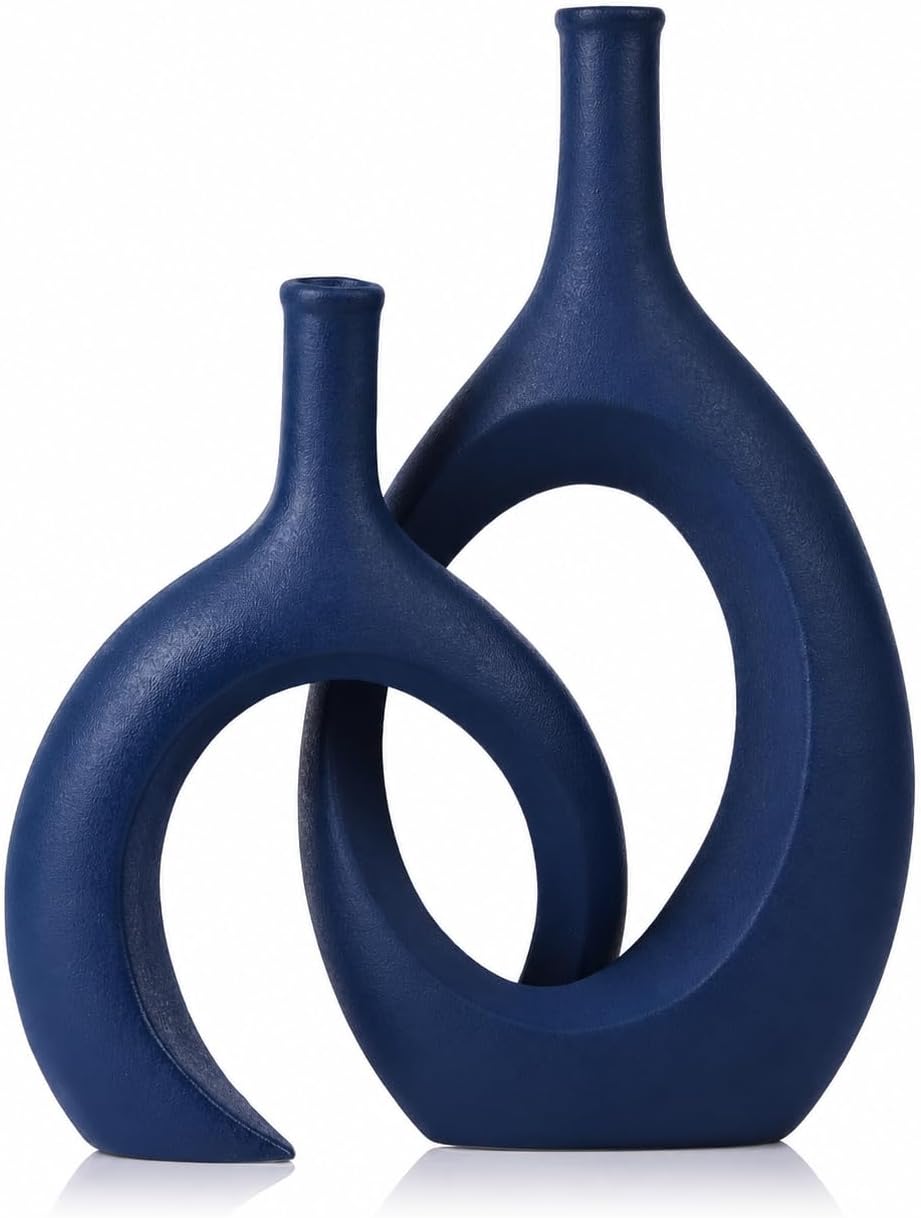 Modern Blue Vase — Set of 2 — Blue