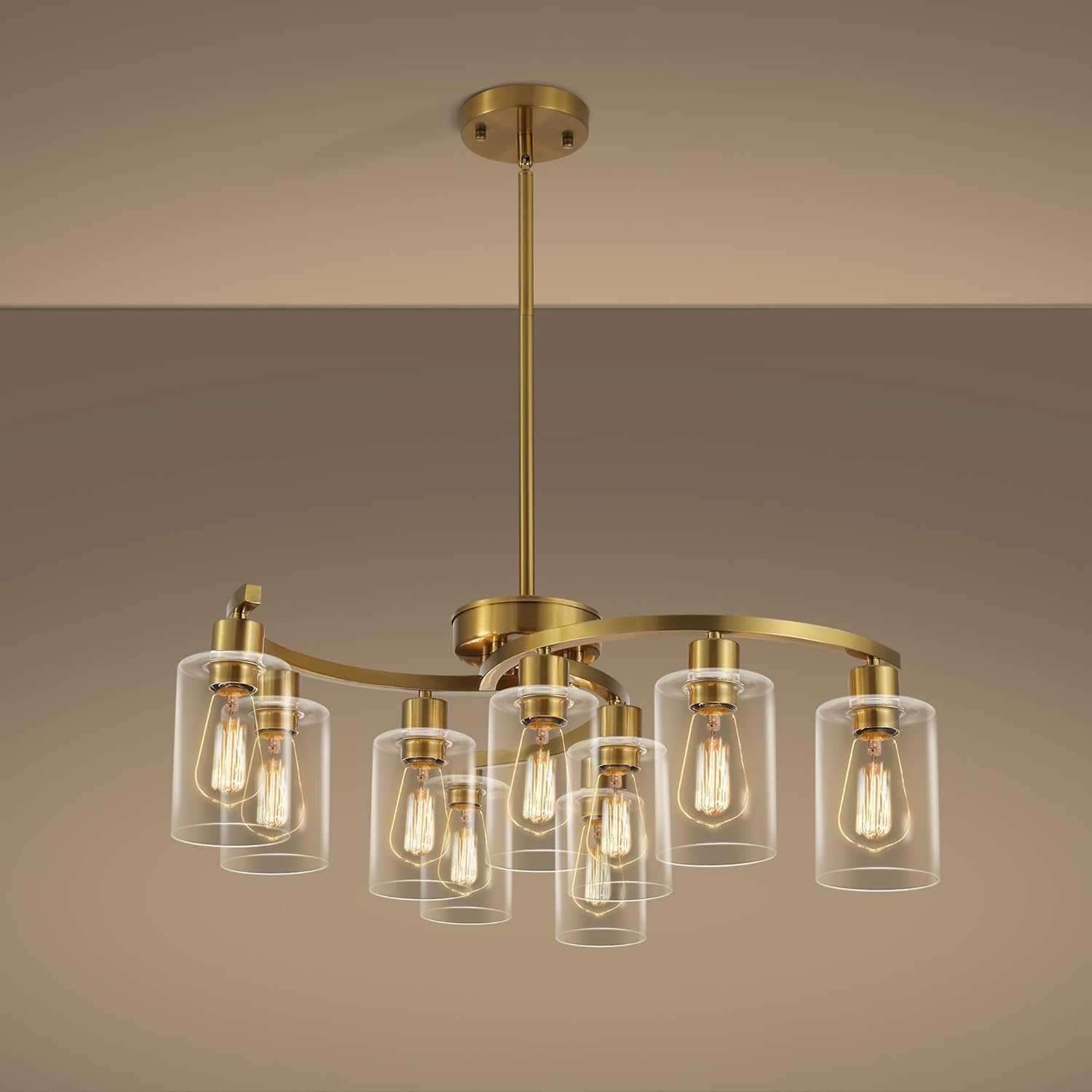 Adjustable Farmhouse Black Chandelier — 6-Light — 9-Light