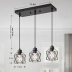 Farmhouse Black Pendant Light — 3-Light - View 4