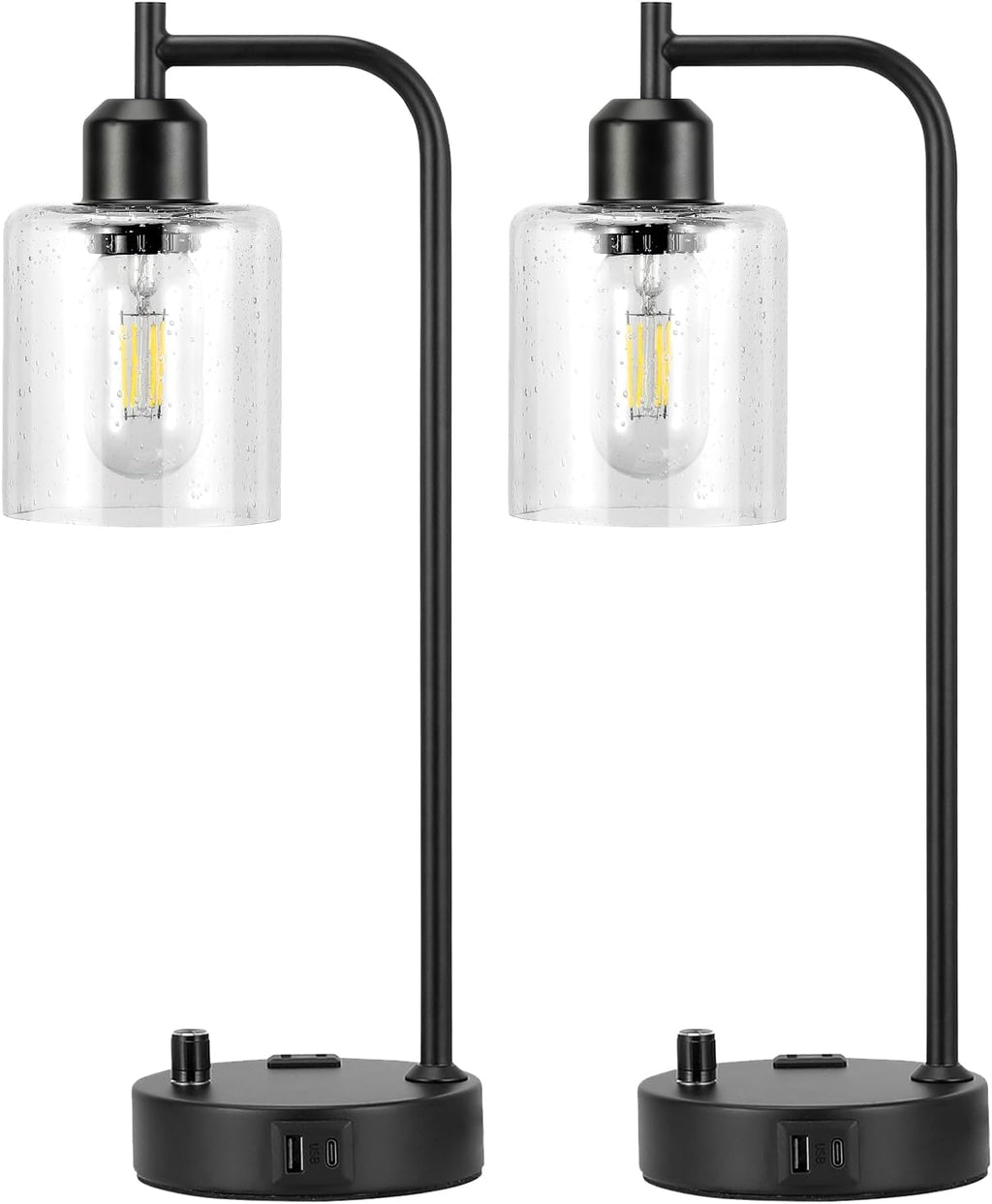Dimmable Brown Bedside Lamp — Set of 2 - View 8