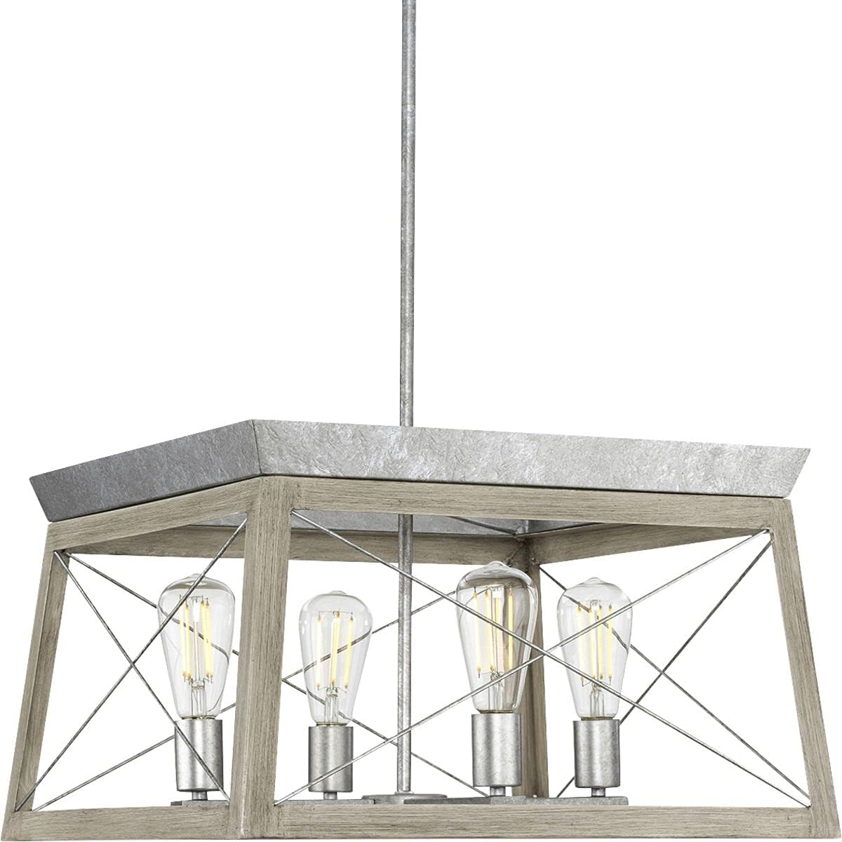 Farmhouse Black Chandelier — 5-Light — Galvanized Finish